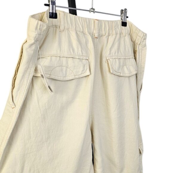 Anthropologie Pilcro Slim Linen Blend Beach Cargo Pants Ivory Size XL NWT - Picture 9 of 13
